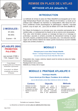 cours d`atlas th&eacute;rapeute (cours de remise en place de l`atlas)