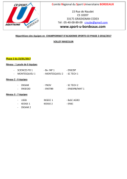 Volley Masculin - COMITE REGIONAL DU SPORT UNIVERSITAIRE