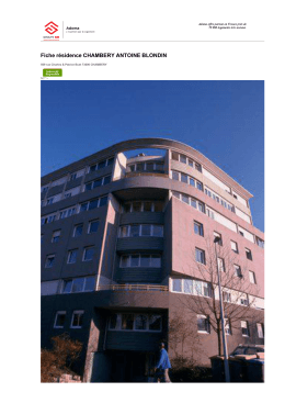 Fiche r&eacute;sidence CHAMBERY ANTOINE BLONDIN