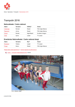 Trampolin Nationalkader 2016 - Schweizerischer Turnverband