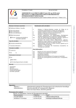 Circulaire n° 6006 du 23/12/2016 ADDENDUM A LA CIRCULAIRE