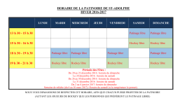 Horaire de la patinoire du Parc de la Chapelle de St