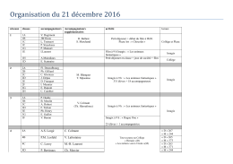 Organisation du 21/12/2016 - Collège Saint