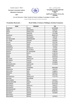 Formation Doctorale : Droit Public et Sciences Politiques (Section
