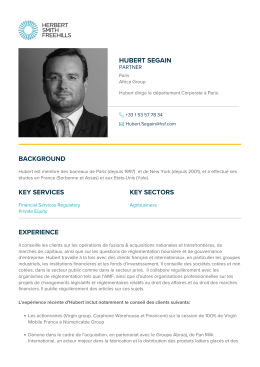 Hubert Segain - Herbert Smith Freehills