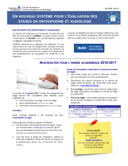 2016-2017 un nouveau système pour l `évaluation des stages en