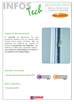 Gammes concern&eacute;es Mise &agrave; disposition Origine du