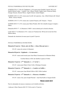 Janvier 2017 - Paroisse de Libramont