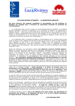 Les associations attaqu&eacute;es - Eau et rivi&egrave;res de Bretagne