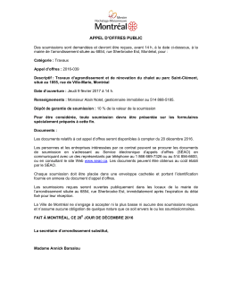 APPEL D`OFFRES PUBLIC