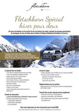 Fletschhorn Sp&eacute;cial hiver pour deux