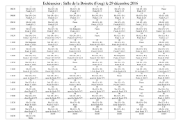 Echéancier : Salle de la Boisette (Foug) le 29 décembre 2016