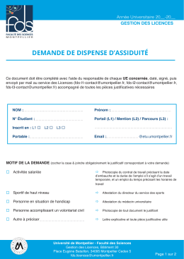 demande de dispense d`assiduité