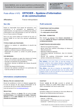 Poste 47G - officier SIC