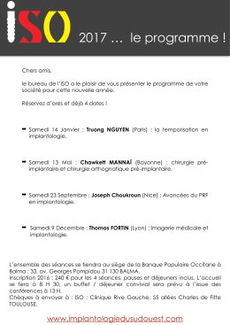 Prog. 2017 - Implantologie du Sud