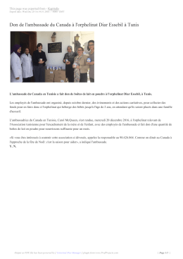 Don de l`ambassade du Canada à l`orphelinat Diar