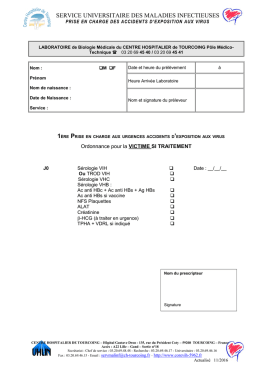 Ordonnance biologie adulte J0 - Infectio