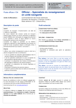 Poste 54 - officier sp&eacute;cialiste du renseignement en