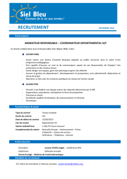 responsable - Coordinateur(trice) départemental (41)