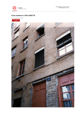 Fiche r&eacute;sidence LYON LORETTE
