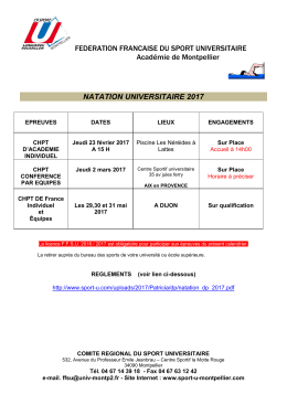 Circulaire NATATION - COMITE REGIONAL DU SPORT