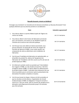 Nouvelle brasserie, vinerie ou distillerie?