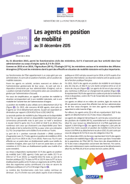 Les agents en position de mobilité au 31 décembre 2015