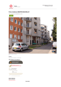 Fiche r&eacute;sidence MANTES BUCHELAY