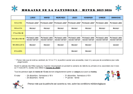 Horaire de la patinoire 2017 - municipalité de Saint-Antoine-de