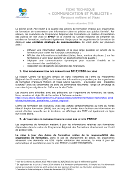 Fiche technique "communication et publicit&eacute;" - Etoile