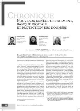 Nouveaux moyens de paiement, banque digitale et