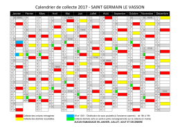 Calendrier de collecte 2017 - SAINT GERMAIN LE VASSON