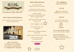 Vos menus de fêtes - Bosire Gastronomie
