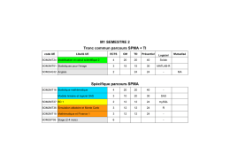 M1 SEMESTRE 2 Tronc commun parcours SPMA + TI Spécifique