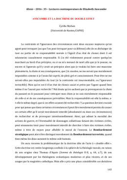 Anscombe et la doctrine du double effet