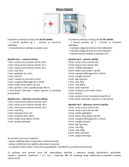 Prva pomoć - obavezna sanitetska sredstva