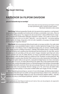 Filip David i Voki Erceg: RAZGOVOR SA FILIPOM DAVIDOM