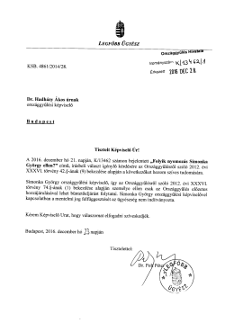 Irományszárn . K `13 y (9` 2.1 4 . Dr. Hadházy Ákos