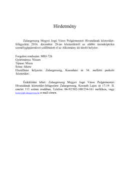 Zalaegerszeg Megyei Jog&uacute; V&aacute;ros Polg&aacute;rmesteri Hivatal&aacute;nak