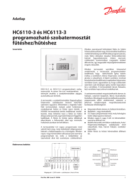 HC6110-3 és HC6113-3 programozható szobatermosztát