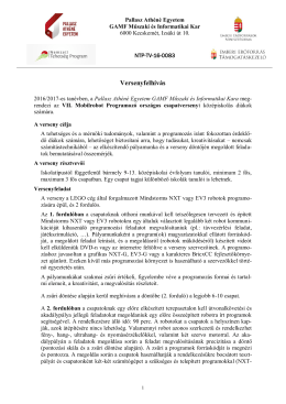 Versenykiírás - Mobilrobot 2017