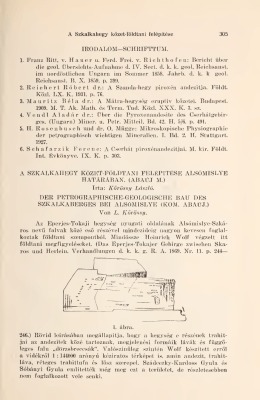 A Szkalkahegy kőzet-földtani felépítése Alsómislye határában