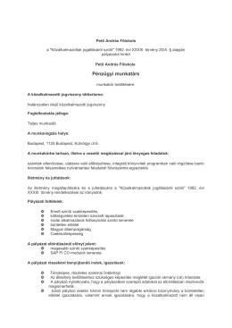 Pénzügyi munkatárs - Pető András Főiskola