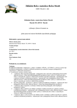 V&yacute;berov&eacute; konanie - pedag&oacute;g v m&scaron;