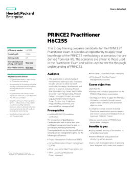 PRINCE2 Practitioner H6C25S course data sheet