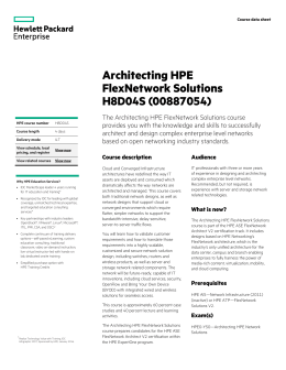 Architecting HPE FlexNetwork Solutions H8D04S course data sheet