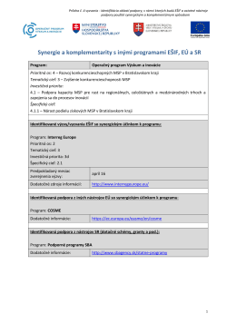 Príloha č. 4 - Identifikácia synergie a komplementarity