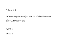 Zaclenie prierez tem do UO - Základná škola PO Hviezdoslava
