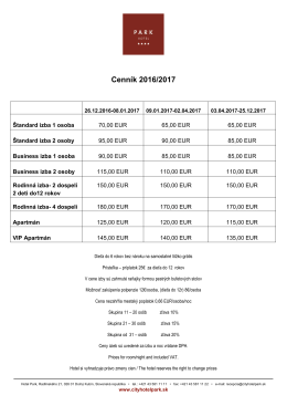 Cenník 2016/2017