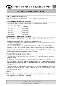 INFORMÁCIE o DÔCHODKOCH 2017 - Pensionsversicherungsanstalt